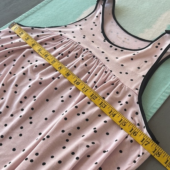 Kate Spade Polka Dot Satin Bow Shoulder‎ Detail Sleeveless Tank Top Sleep Shirt - Picture 8 of 9